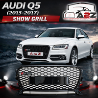 RSQ5 Full Black Honeycomb Show Grill Compatible With Audi Q5 (2013-2017) RSQ5 Black Chrome Tag No.148