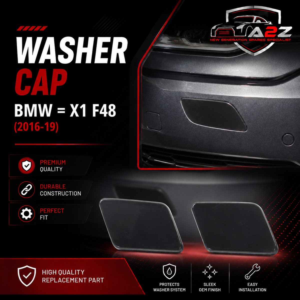 BMW = X1 F48 (2016-19) Washer Cap Set.Ref No 51117453705 = L.H,51117453706 = R.H Tag 533