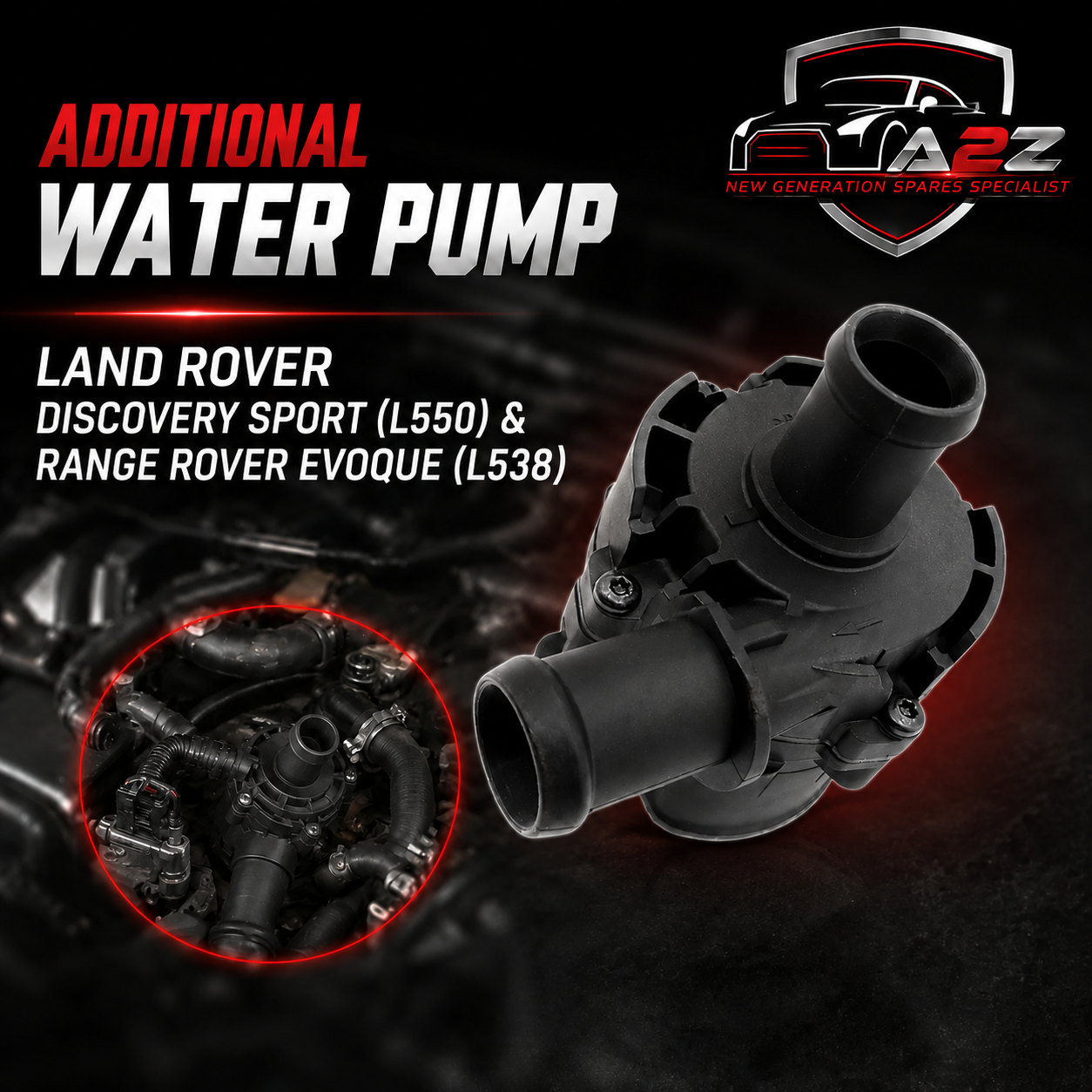 Additional Water Pump LR049317 LR166720 LR057368 T2H2556 T4A31594 T4A47127  Compatible With LAND ROVER DISCOVERY SPORT (L550) & RANGE ROVER EVOQUE (L538) Tag No.29