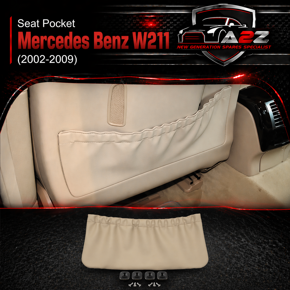 Beige Seat Storage Pocket Cover 21191065398L52 Compatible With Mercedes Benz  E CLASS W211 2002-2009