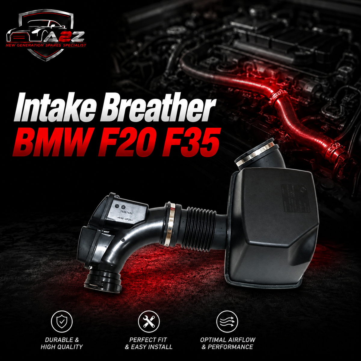 Intake Breather 13718601680 Compatible With BMW F20 F35