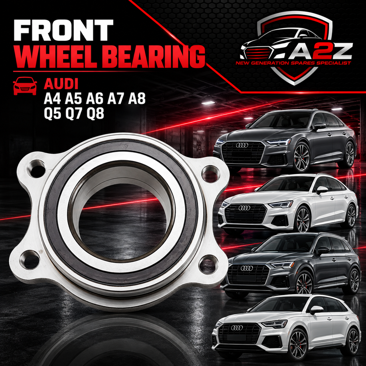 Front Wheel Bearing 4M0498625A 4M0498625B 4M0498625C 4M0498625F 8W0407625F 8W0407625G 8W0407625K  8W0407625M & 8W0407625P 8WD407625 8WD407625A Compatible With AUDI A4 A5 A6 A7 A8 Q5 Q7 Q8