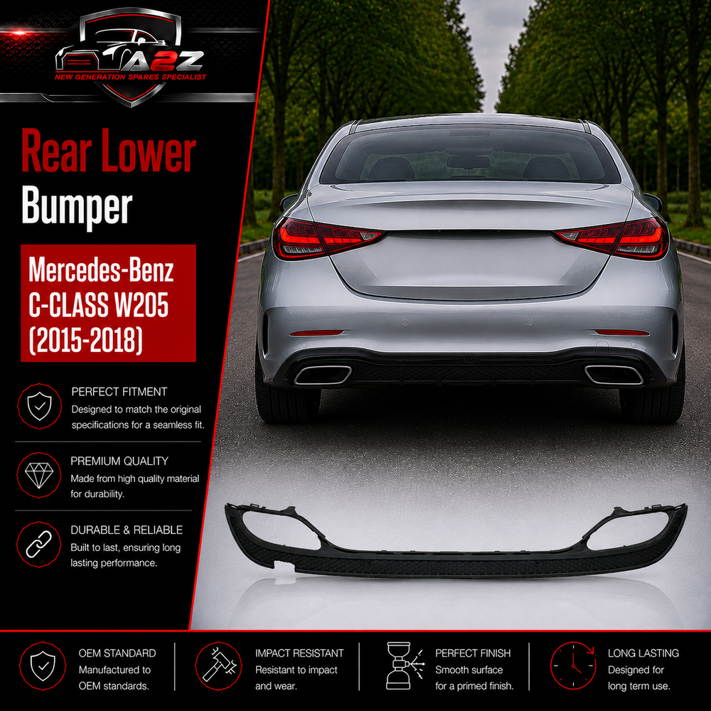 Rear Lower Bumper 2058856238 A2058856238 Compatible With Mercedes-Benz C-CLASS W205 (2015-2018) Tag NO:20B