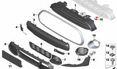 Front Bumper Grille Left 51117355239 51114824423 & Right 51117355240 51114824424Compatible With Mini Cooper (F55/F56) (2014-2018) Tag No.78