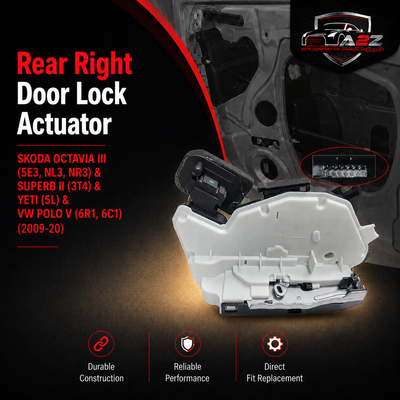 Rear Right Door Lock Actuator 5K4839016R Compatible With SKODA OCTAVIA III (5E3, NL3, NR3) & SUPERB II (3T4) & YETI (5L) & VW POLO V (6R1, 6C1)