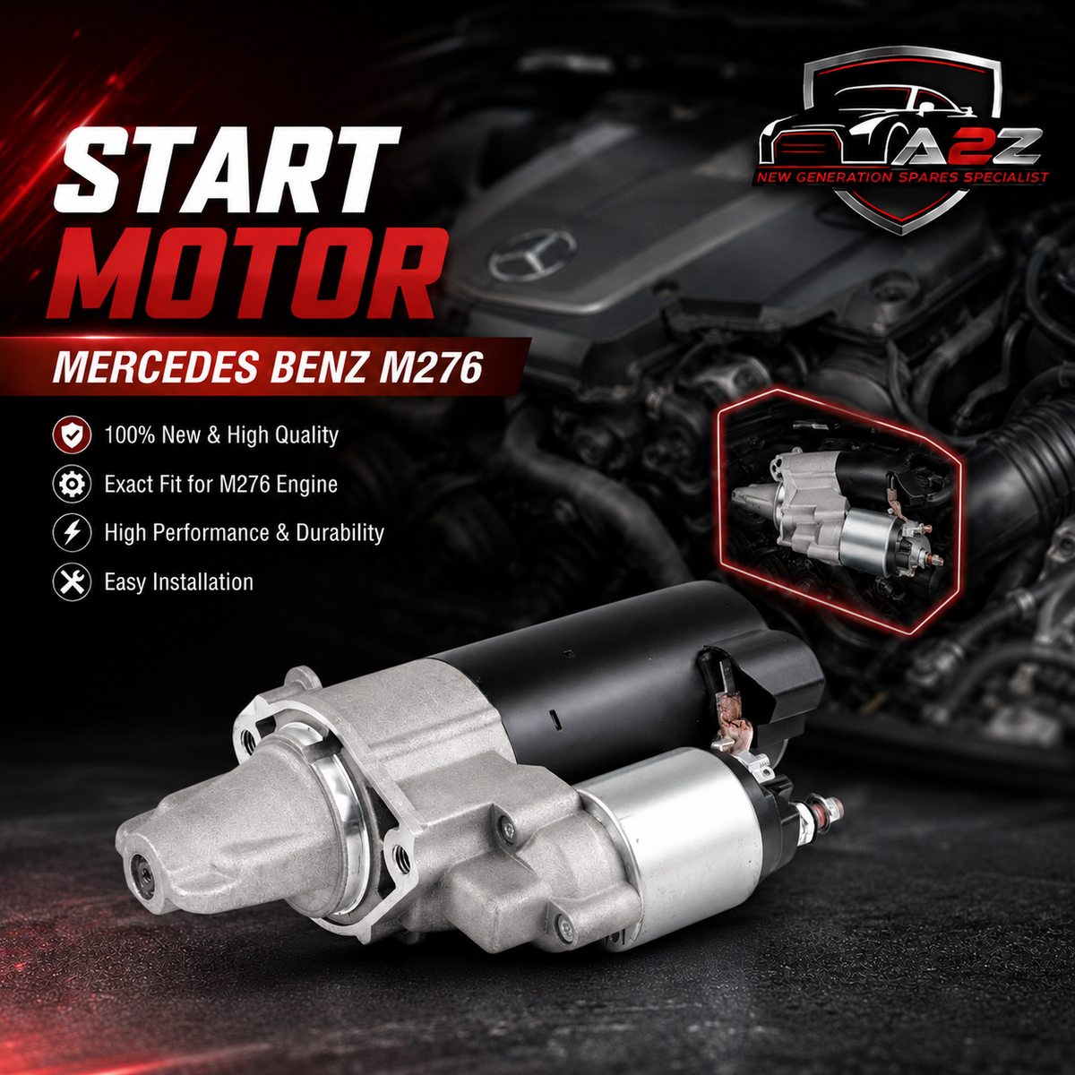 Start Motor 2769062400 Compatible With Mercedes Benz M276