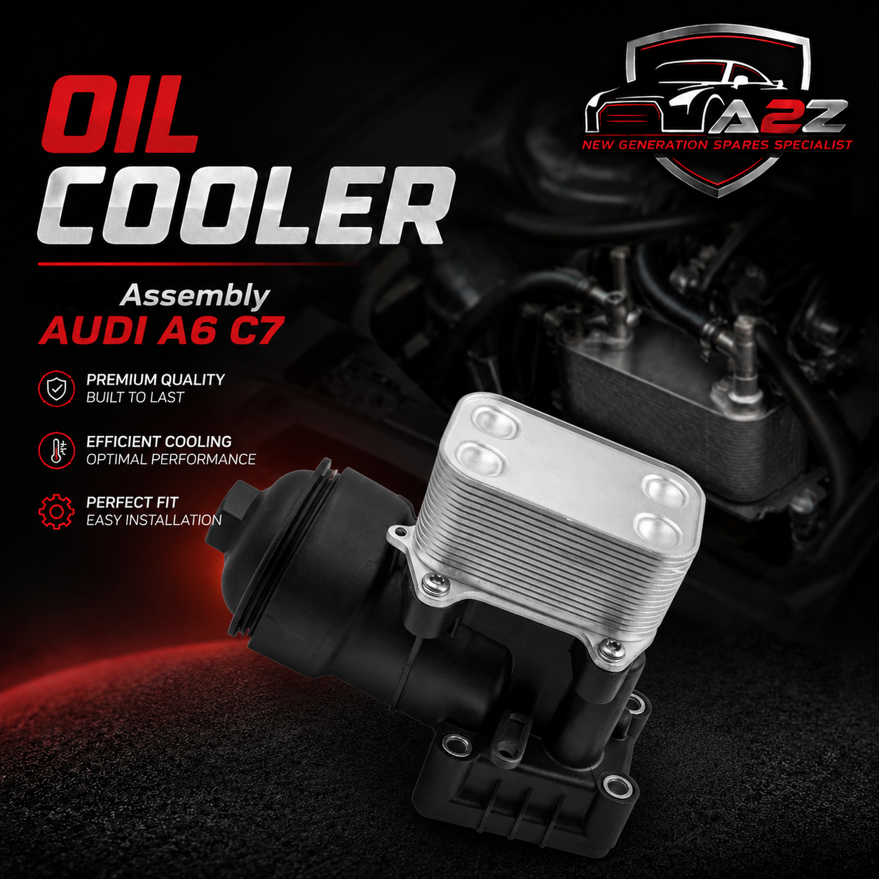 Oil Cooler With Assembly  03L117021D Compatible With AUDI A6 C7  Tag-O-16