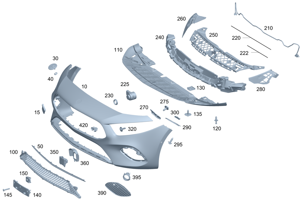 Front Bumper Grill Left 1778854303 & Right 1778854403 Compatible With Mercedes-Benz A-CLASS W177 (2018-2023) Tag No.148