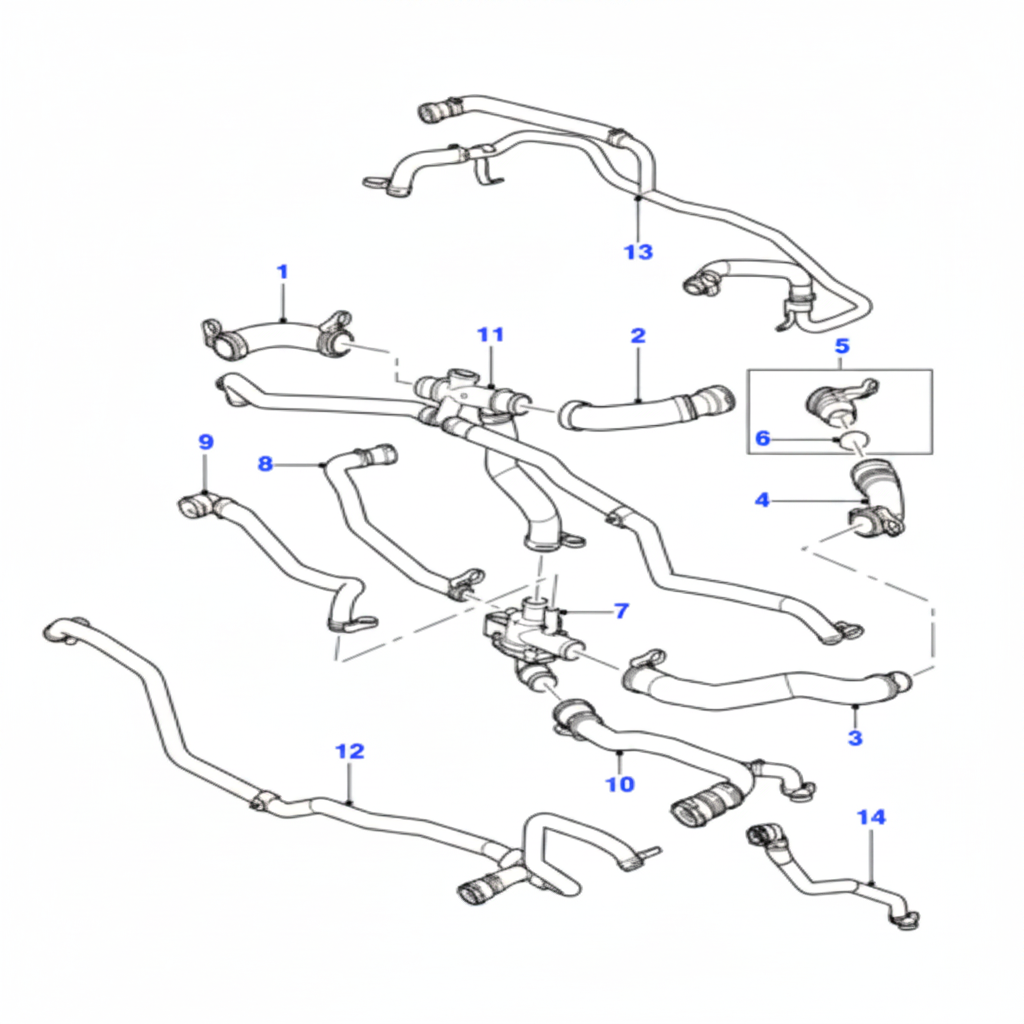 Thermostat Housing C2Z11669 LR062085 LR033675 LR039254 Compatible With DISCOVERY IV (L319) | LR4 DISCOVERY V (L462) RANGE ROVER IV (L405) RANGE ROVER SPORT I (L320) Tag No.149