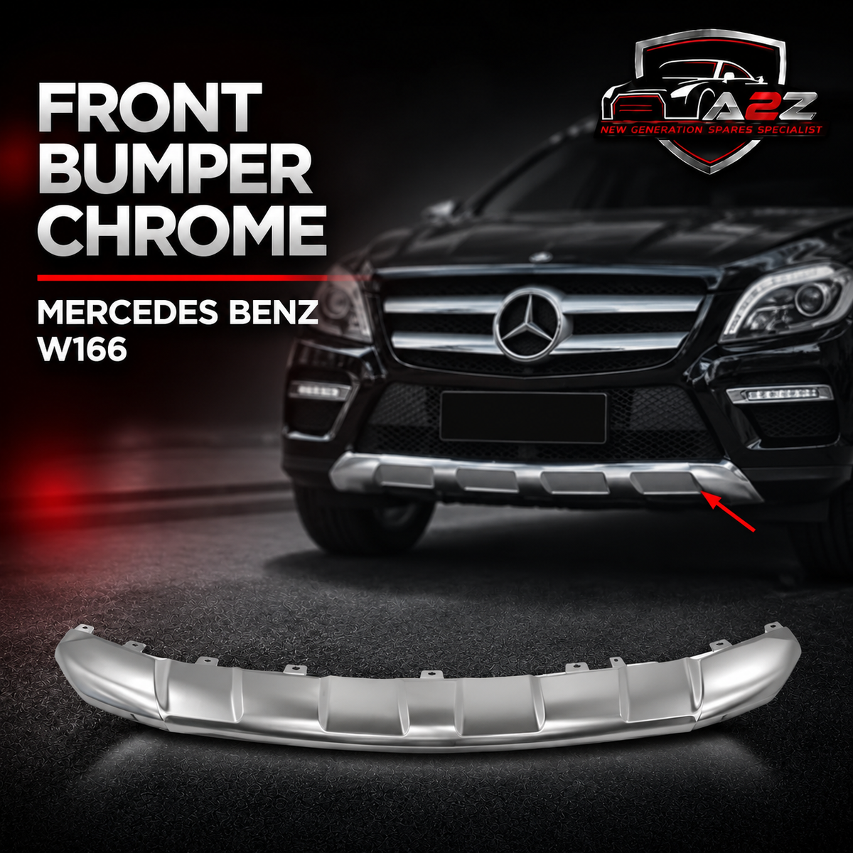 Front Bumper Chrome 1668856625 Compatible With MERCEDES BENZ GL-CLASS W166 Tag No.113