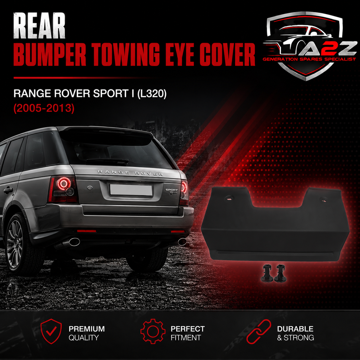 Rear Bumper Towing Eye Cover LR015132 Compatible With  RANGE ROVER SPORT I (L320)