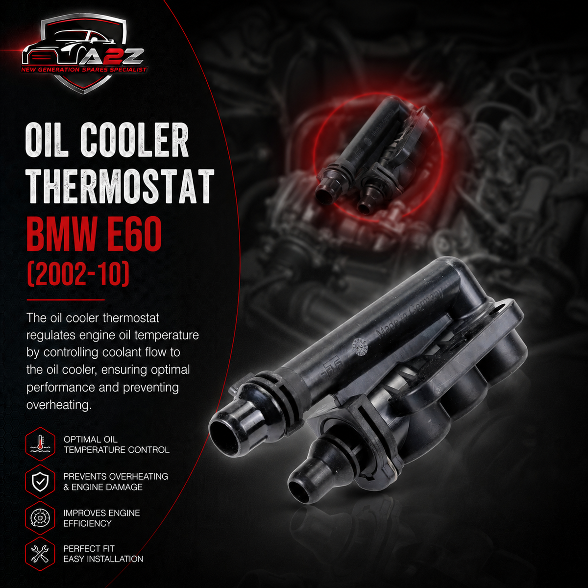 Oil Cooler Thermostat 17217559962 17127507982 Compatible With BMW 5 Series E60 Tag-E-88