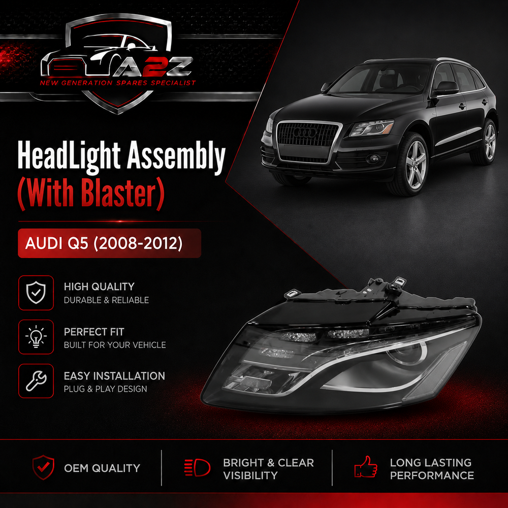 Headlight Headlamp Left 8RD941003A & Right 8RD941004A (With Blaster) Compatible With AUDI Q5 (2008-2012)