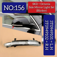 Side Mirror Light Set (Blinker) Left 3T0949101 & Right 3T0949102 Compatible With Skoda Octavia (2010-2013) Tag No.156