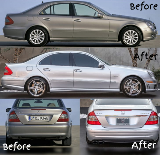 Front & Rear Bumper Kit FRBK213 Compatible With Mercedes Benz W211 To E63