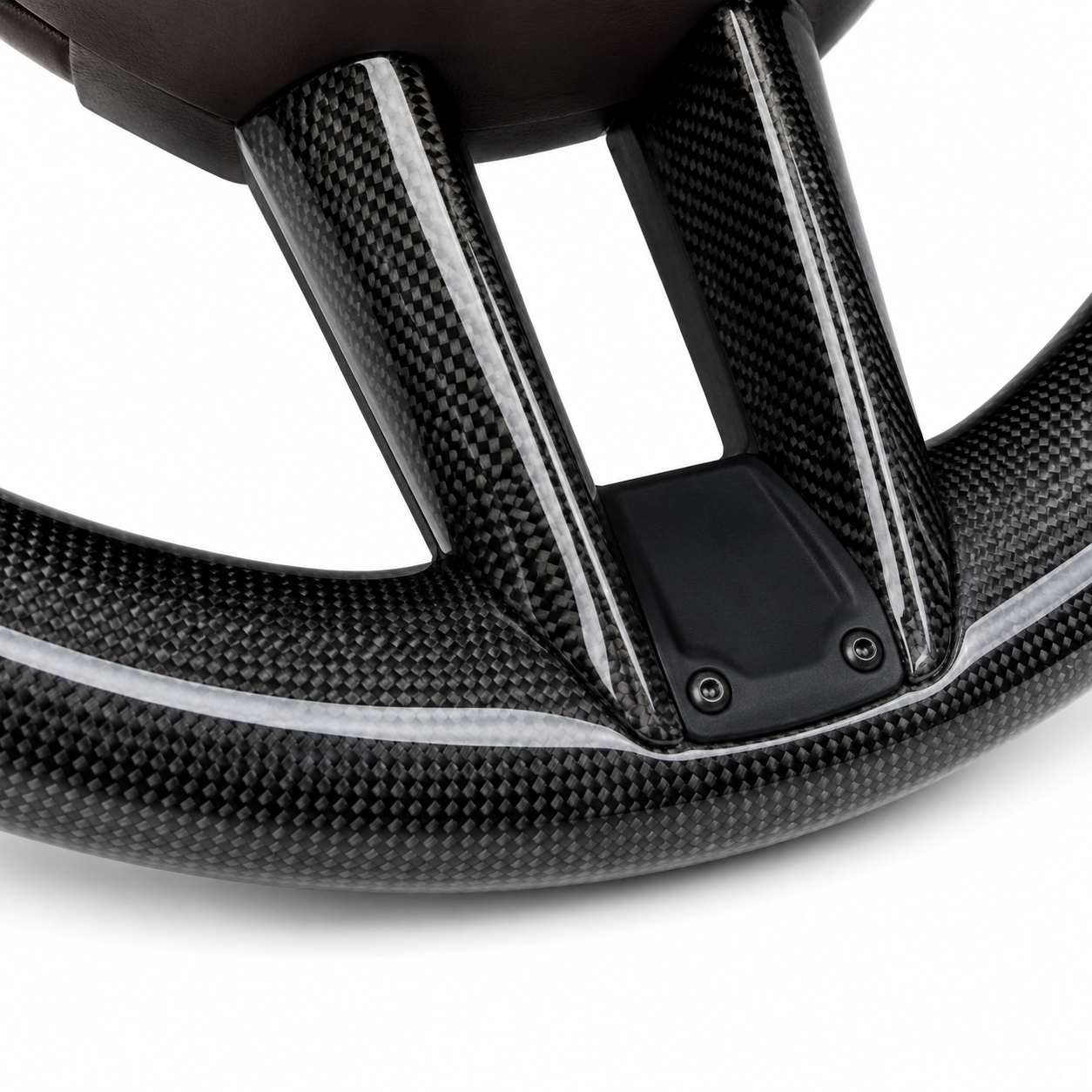 Carbon Fiber & Dark Brown Smooth Leather Steering Wheel Compatible With Porsche All Models