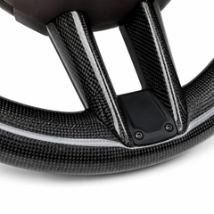 Carbon Fiber & Dark Brown Smooth Leather Steering Wheel Compatible With Porsche All Models