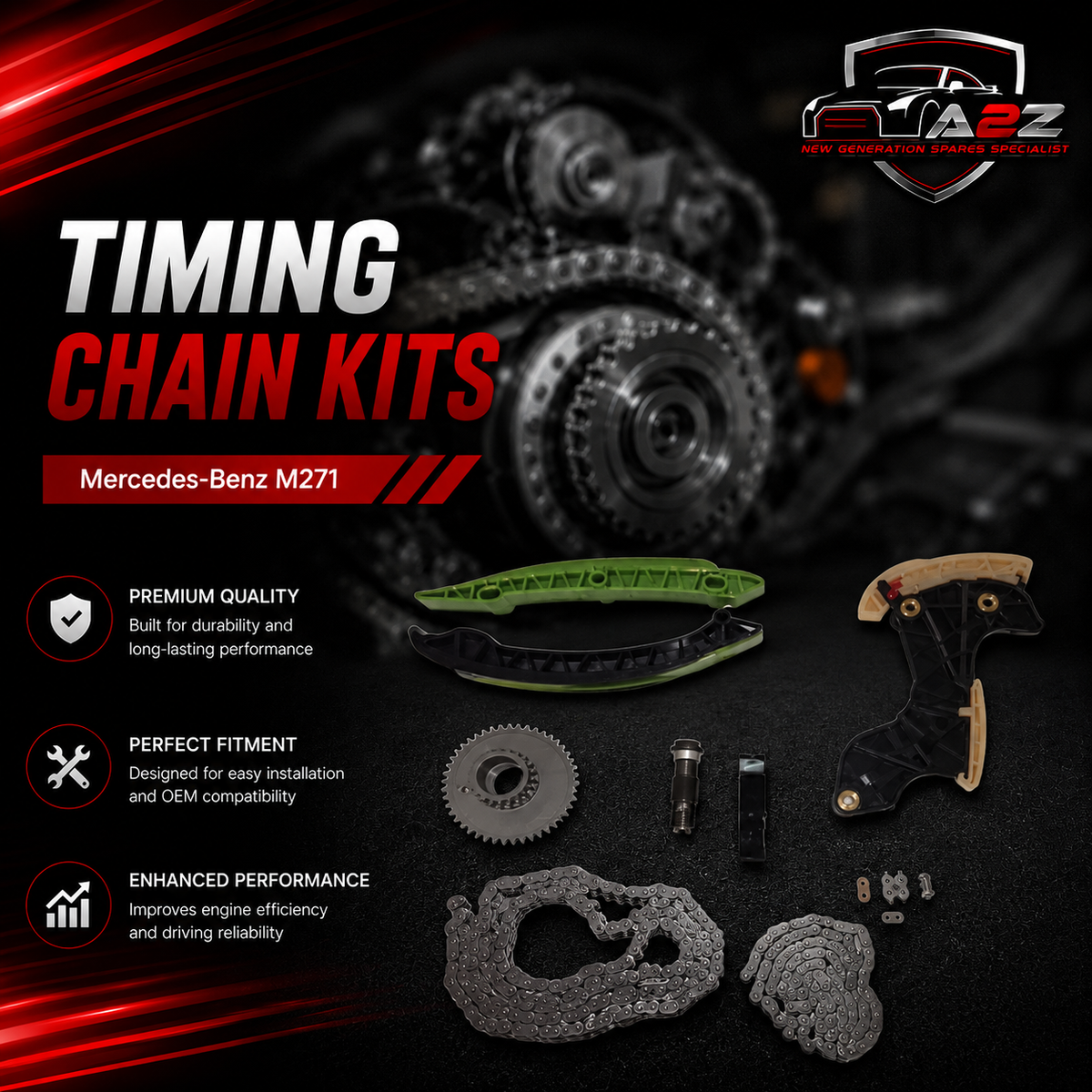 Timing Chain Kit BZ010-1-V Compatible with  Mercedes-Benz M271