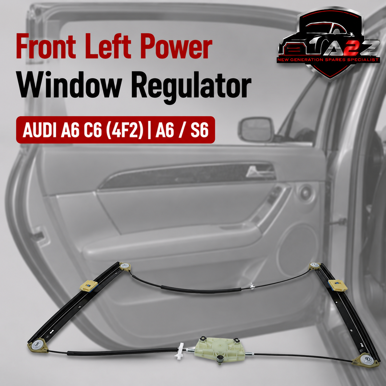 Front Left  Power Window Regulator 4F0837461D 4F0837461A Compatible with AUDI A6 C6 (4F2) | A6 / S6