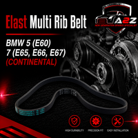 Multi Rib Belt 6PK2080 11287786075  11282339100 11282339148 2339100 2339148 Compatible With BMW 5 (E60) 7 (E65, E66, E67) (CONTINENTAL)