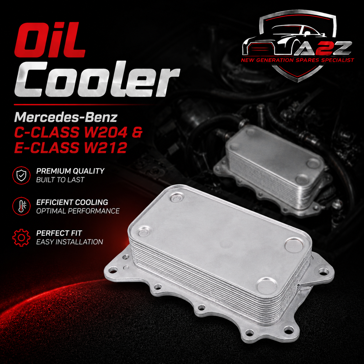 Oil Cooler 6421800165 6421880001 A6421800165 A6421880001  for Mercedes-Benz C-CLASS W204 & E-CLASS W212 Tag-O-43