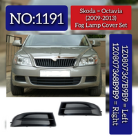 Fog Lamp Cover Set Left 1Z0807367B9B9 & Right 1Z0807368B9B9 Compatible With Skoda Octavia (2010-2013) Tag No.1191