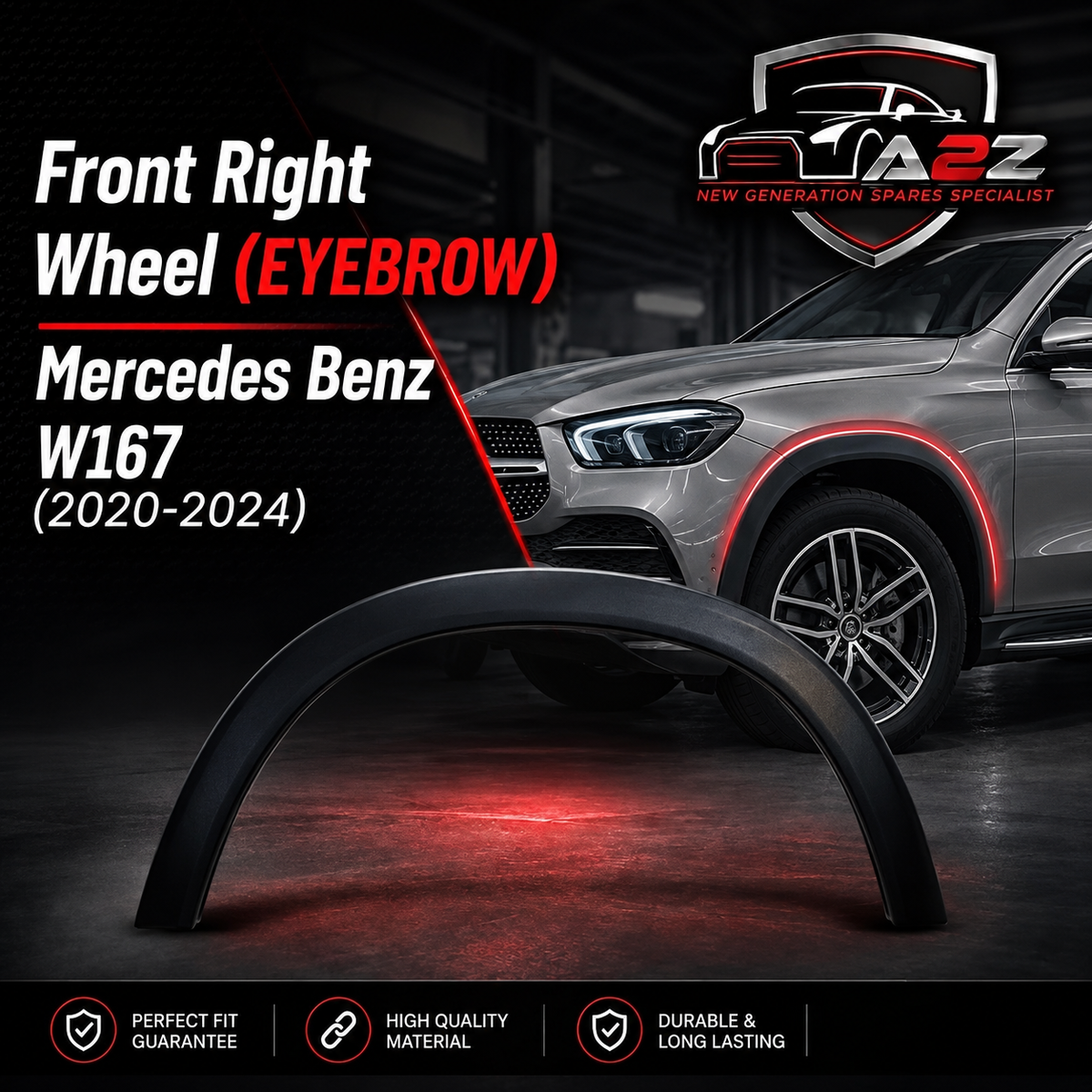Front Right Wheel Eyebrow 1678850800 A1678850800 Compatible With Mercedes Benz GLS-Class (W167) (2020-2024) Tag No.164
