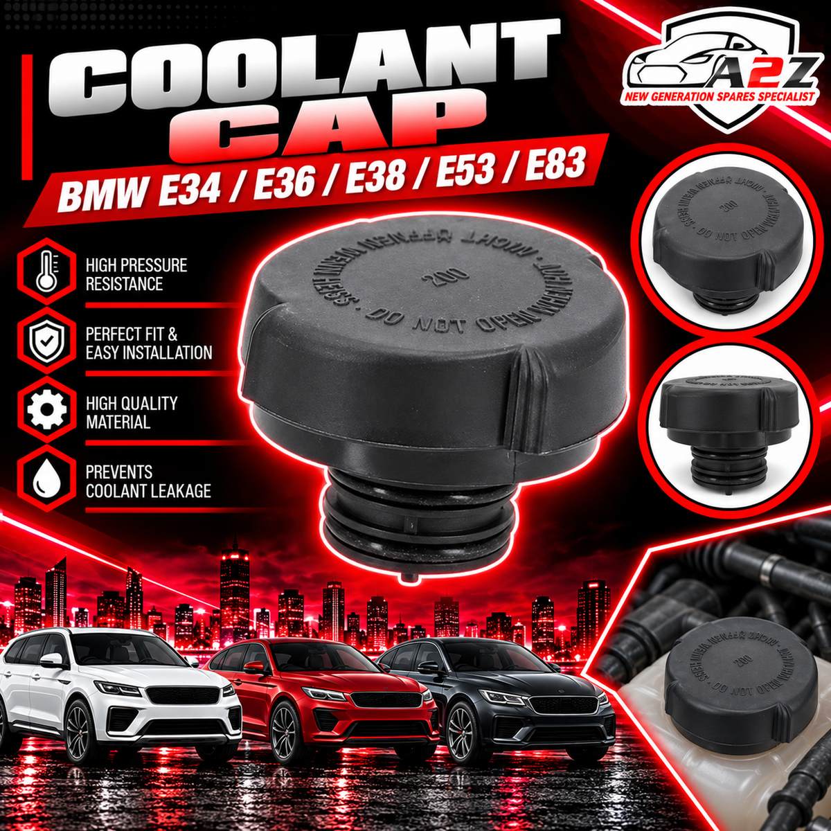 Coolant Cap 17111742231 Coompatible With BMW E34/E36/E38/E53/E83