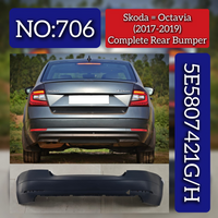Complete Rear Bumper 5E5807421G/H Compatible With Skoda Octavia (2017-2020) Tag No.706