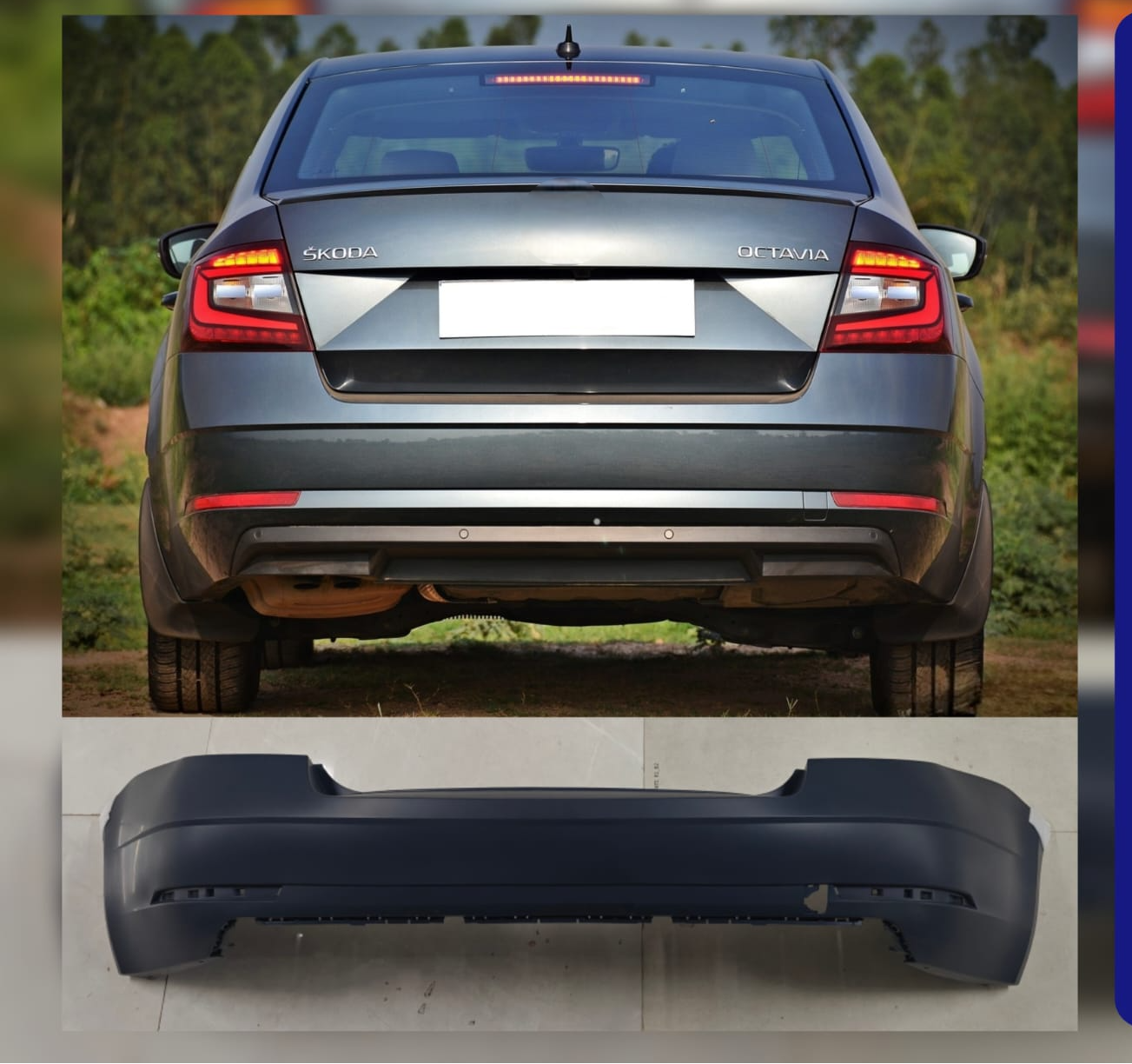 Complete Rear Bumper 5E5807421G/H Compatible With Skoda Octavia (2017-2020) Tag No.706