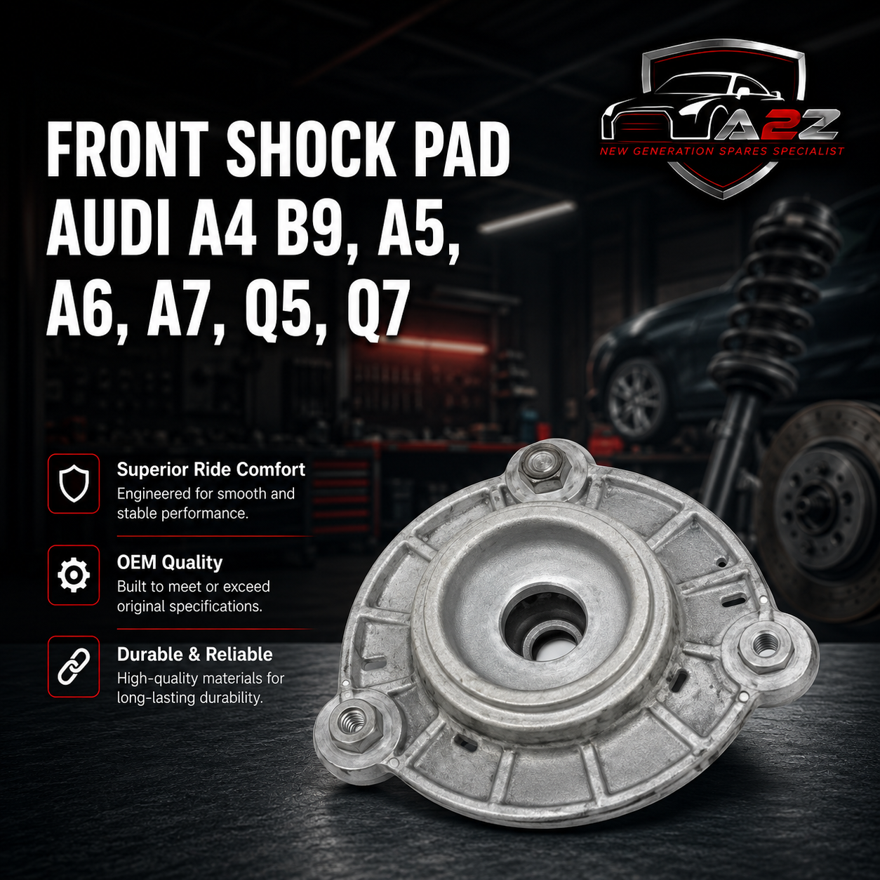 Front Shock Pad 80A413333 Compatible With Audi A4 B9, A5, A6, A7, Q5, Q7