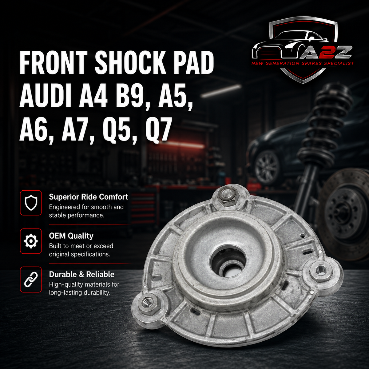 Front Shock Pad 80A413333 Compatible With Audi A4 B9, A5, A6, A7, Q5, Q7