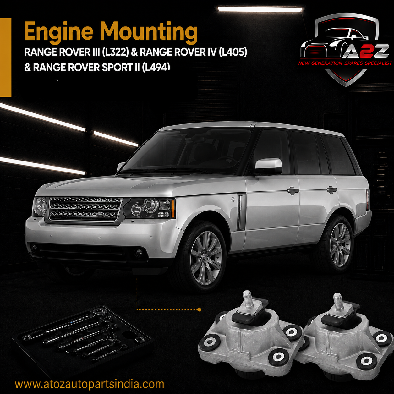 Engine Mounting LR051516 Compatible With RANGE ROVER III (L322) & RANGE ROVER IV (L405) & RANGE ROVER SPORT II (L494)