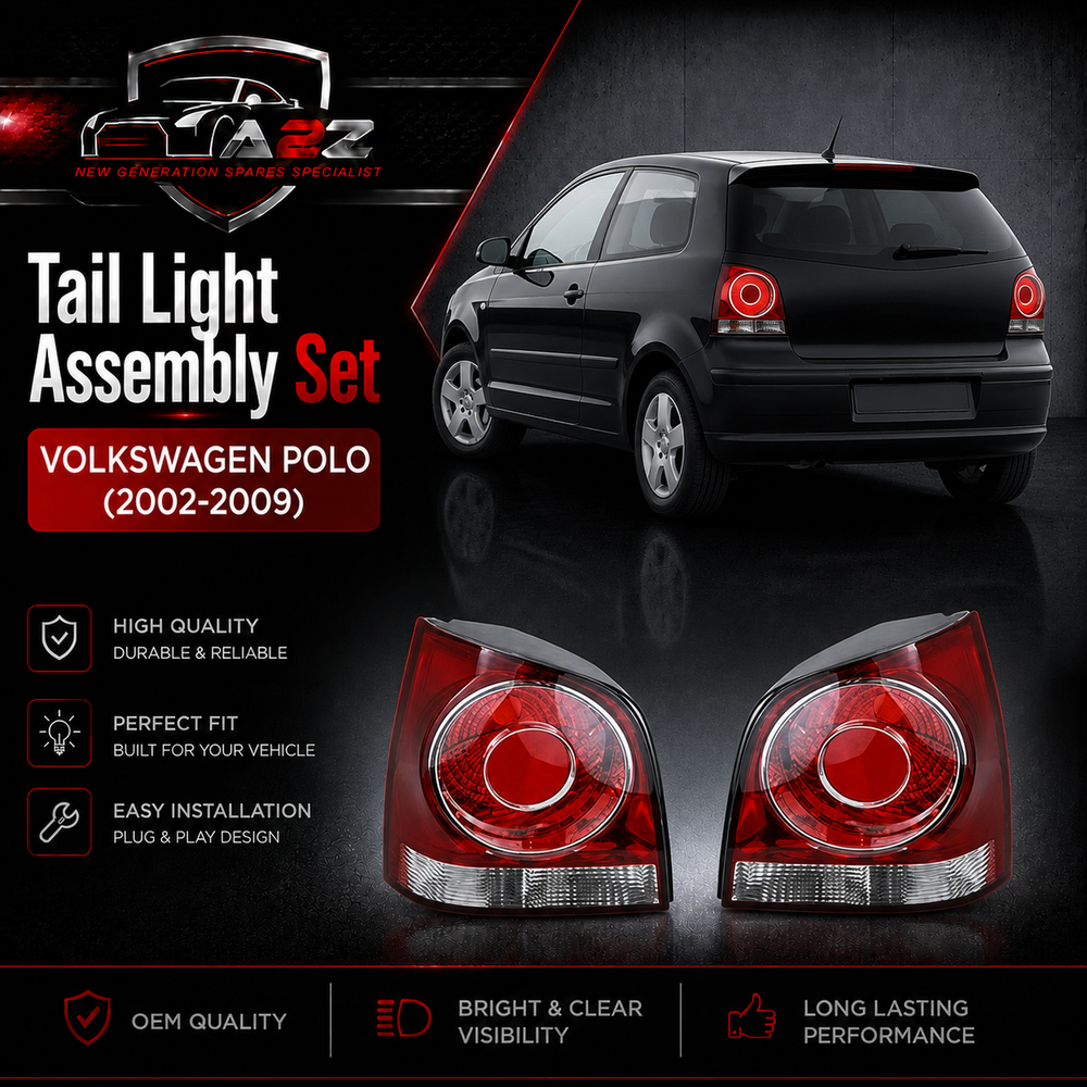 Tail Light Set Left 6Q6945095 & Right 6Q6945096 Compatible With Volkswagen Polo (2002-2009)