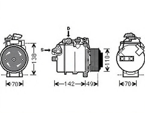 AC Compressor 64526987862  Compatible With BMW 3 Series (E90) & 3 Convertible (E93) & 5 Series (E60) & X1 (E84)