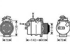AC Compressor 64526987862  Compatible With BMW 3 Series (E90) & 3 Convertible (E93) & 5 Series (E60) & X1 (E84)