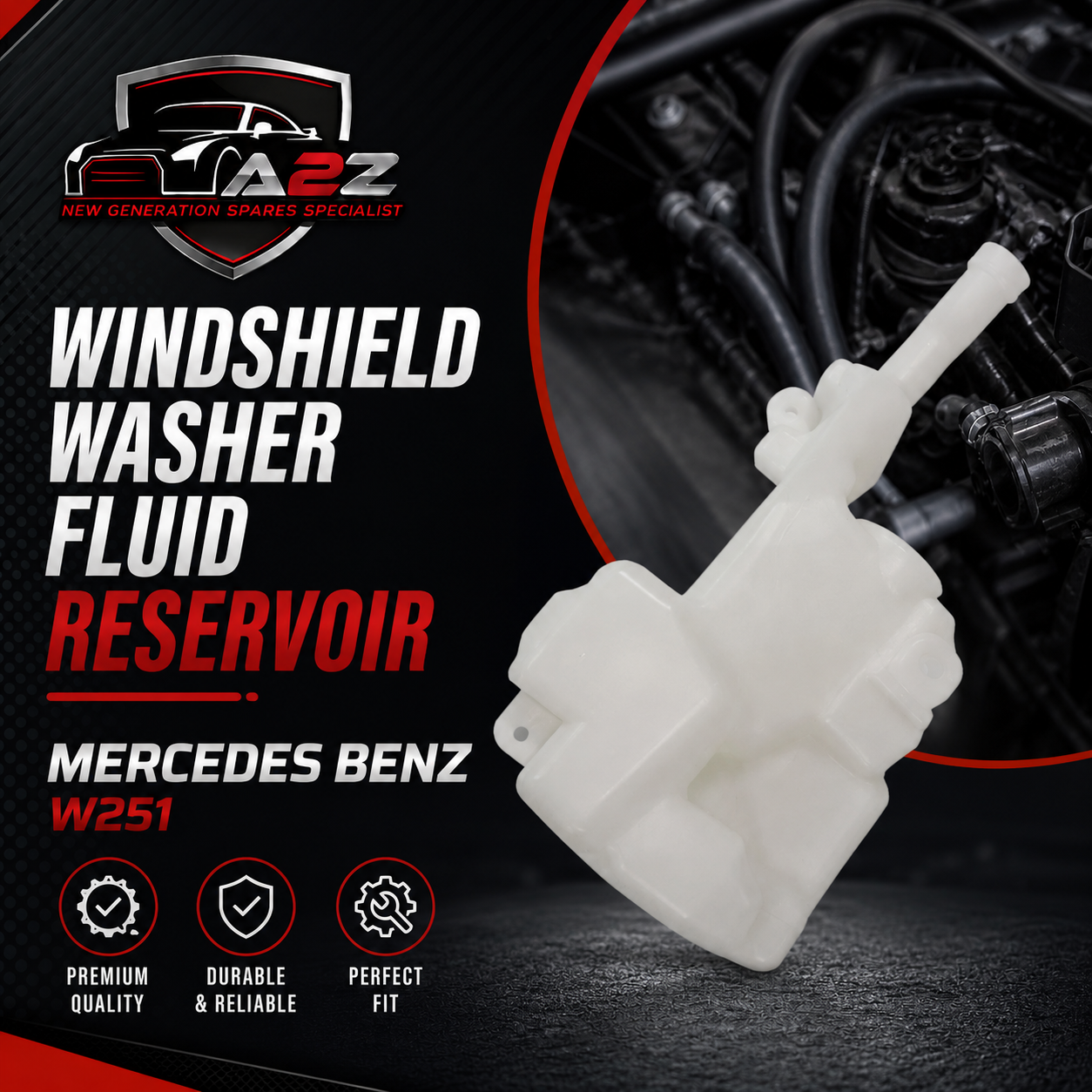 Windshield Washer Fluid Reservoir 2518692120 Compatible With Mercedes Benz W251