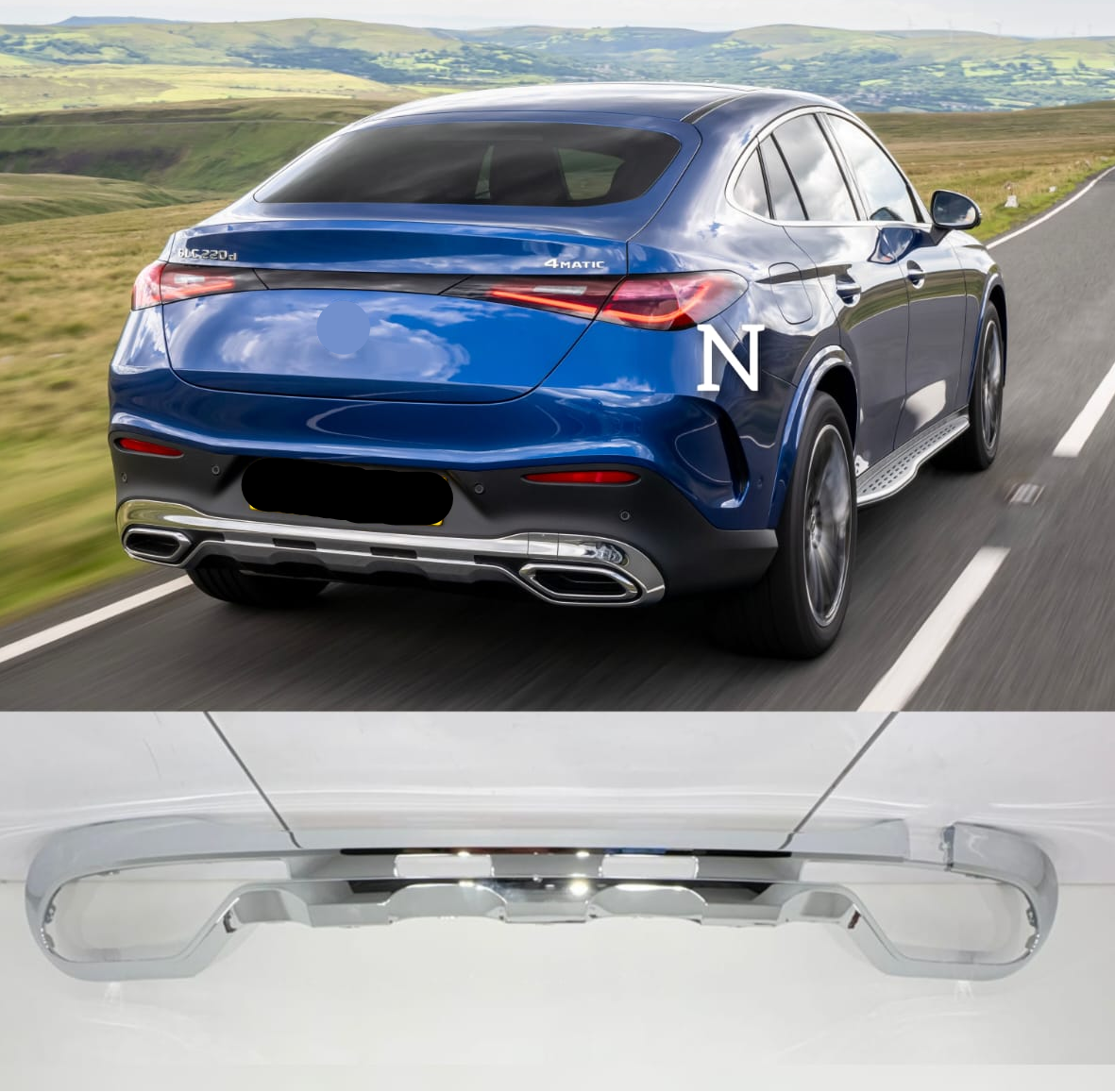 Rear Bumper Chrome 2548858100 Compatible With Mercedes Benz (254) (2024-2025) Tag No.295