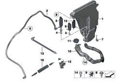 Wiper Washer Pump Motor 67637217792 Compatible With BMW 1 Series (F20) &  3 Series F30 & 5 Series  (F10) & 5 Series (G30, F90) & 6 Gran Turismo (G32) & X1 (F48) & X5 E70 & X3 F25