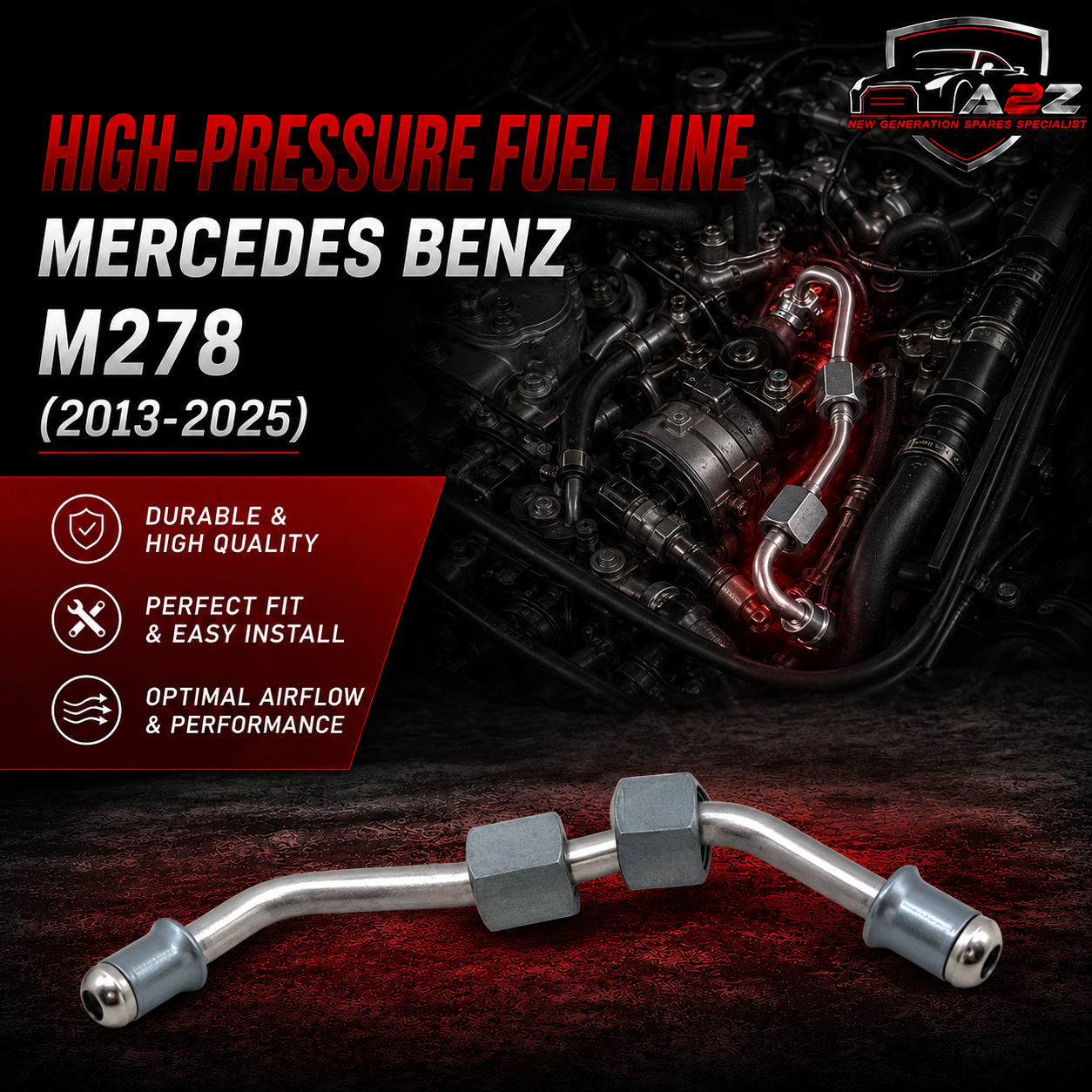 High-Pressure Fuel Line 2740700132 Compatible With Mercedes Benz M274