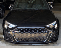 RS3 Black And Chrome Honeycomb Show Grill Compatible With Audi = A3 (2021-24) Tag No.103