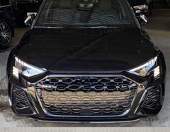 RS3 Black And Chrome Honeycomb Show Grill Compatible With Audi = A3 (2021-24) Tag No.103