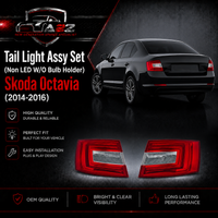 Tail Light Assy Set (Non LED W/O Bulb Holder) Left 5E5945111 & Right5E5945112 Compatible With Skoda Octavia (2014-2016) Tag No.177
