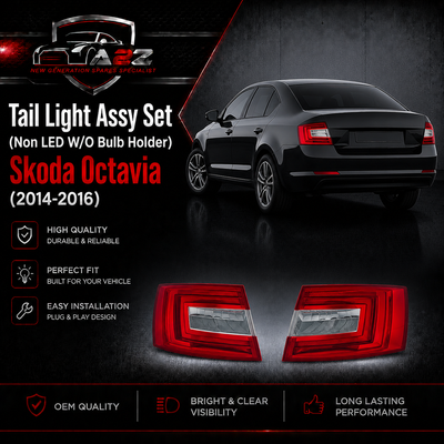 Tail Light Assy Set (Non LED W/O Bulb Holder) Left 5E5945111 & Right5E5945112 Compatible With Skoda Octavia (2014-2016) Tag No.177