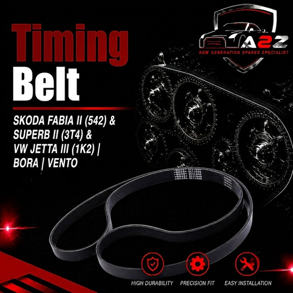 Timing Belt 6PK1732 6QD260849A 04L260849K Compatible With Skoda Fabia II (542) & Superb II (3T4) & VW Jetta III (1K2) | Bora | Vento Tag-BEL-53