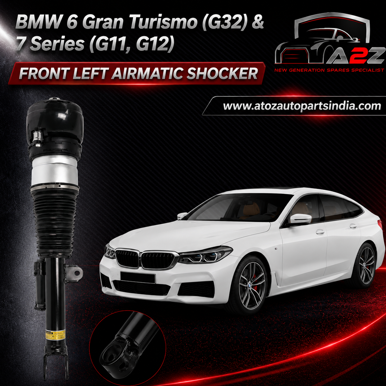 Front Left Air Suspension Shock Absorber Strut 37106866701 Compatible With BMW 6 Gran Turismo (G32) & 7 Series (G11, G12)