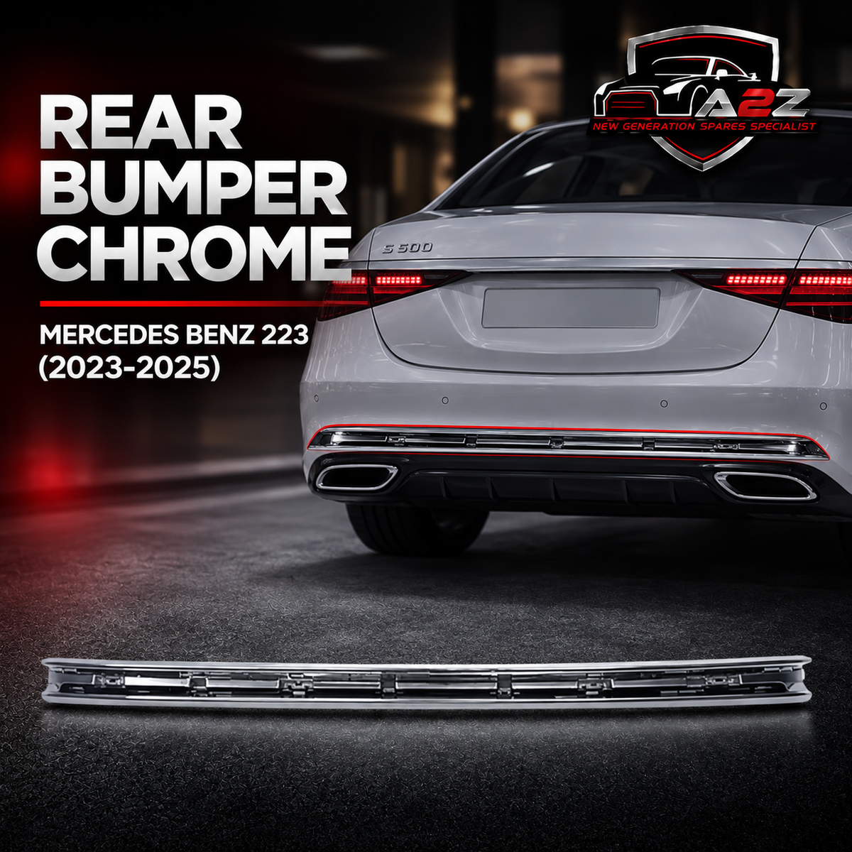 Rear Bumper Chrome A2238855800 Compatible With Mercedes Benz (223) (2023-2025) Tag No.243