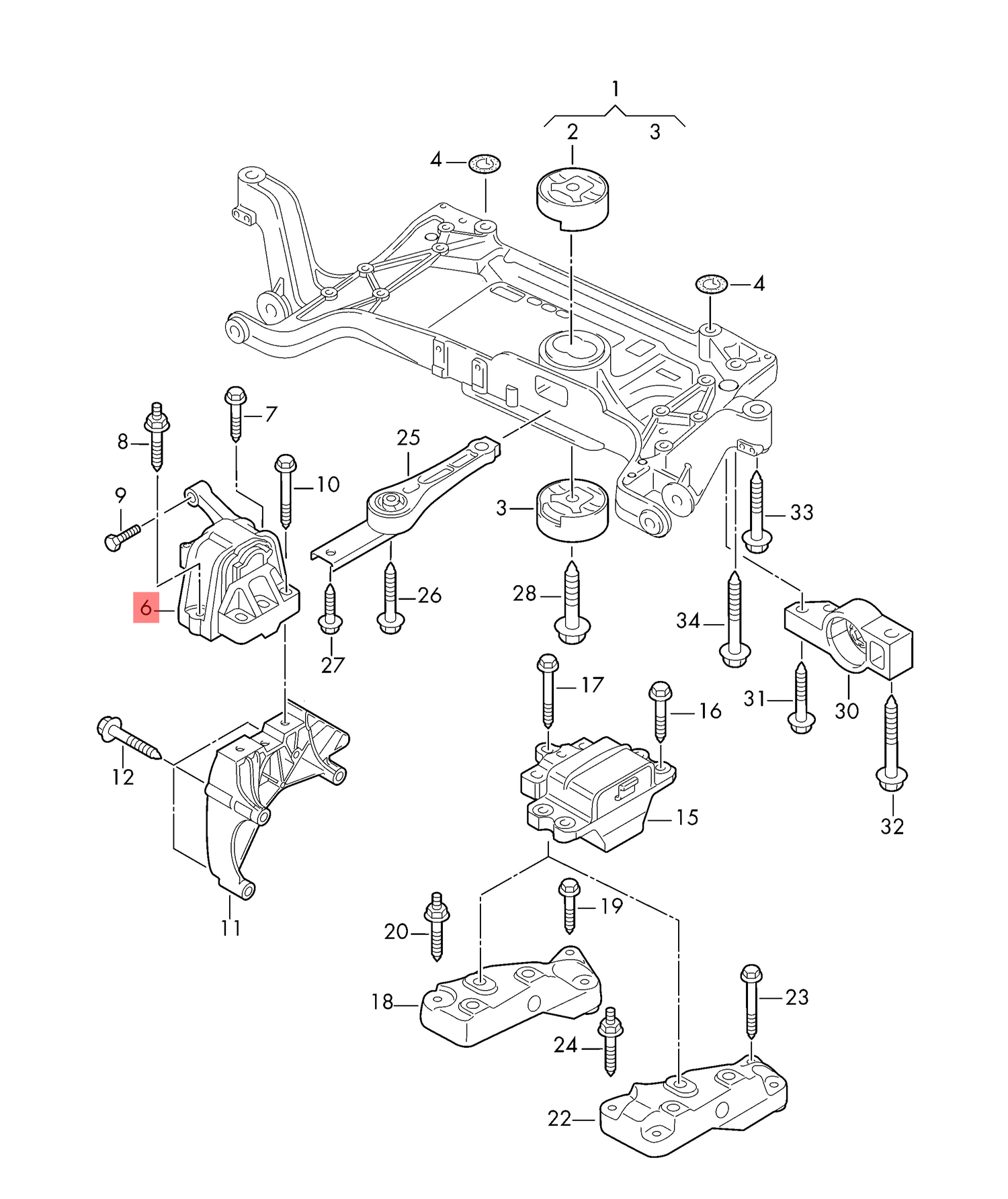 Right Engine Mount 5N0199262 Compatible With Audi Q3