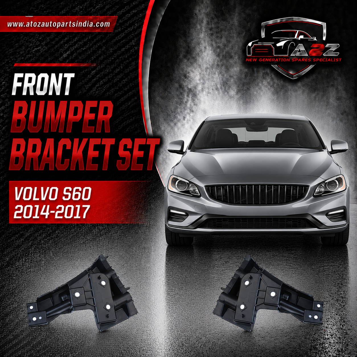Front Bumper Bracket Left 31365416 Right 31365417 Compatible With Volvo S60 Tag No.2707