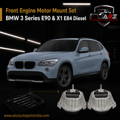 Front Engine Motor Mount Set Compatible With BMW 3 Series E90 &  X1 E84  Diesel Engine Motor Mount Left 22116768800 & Right 22116768799